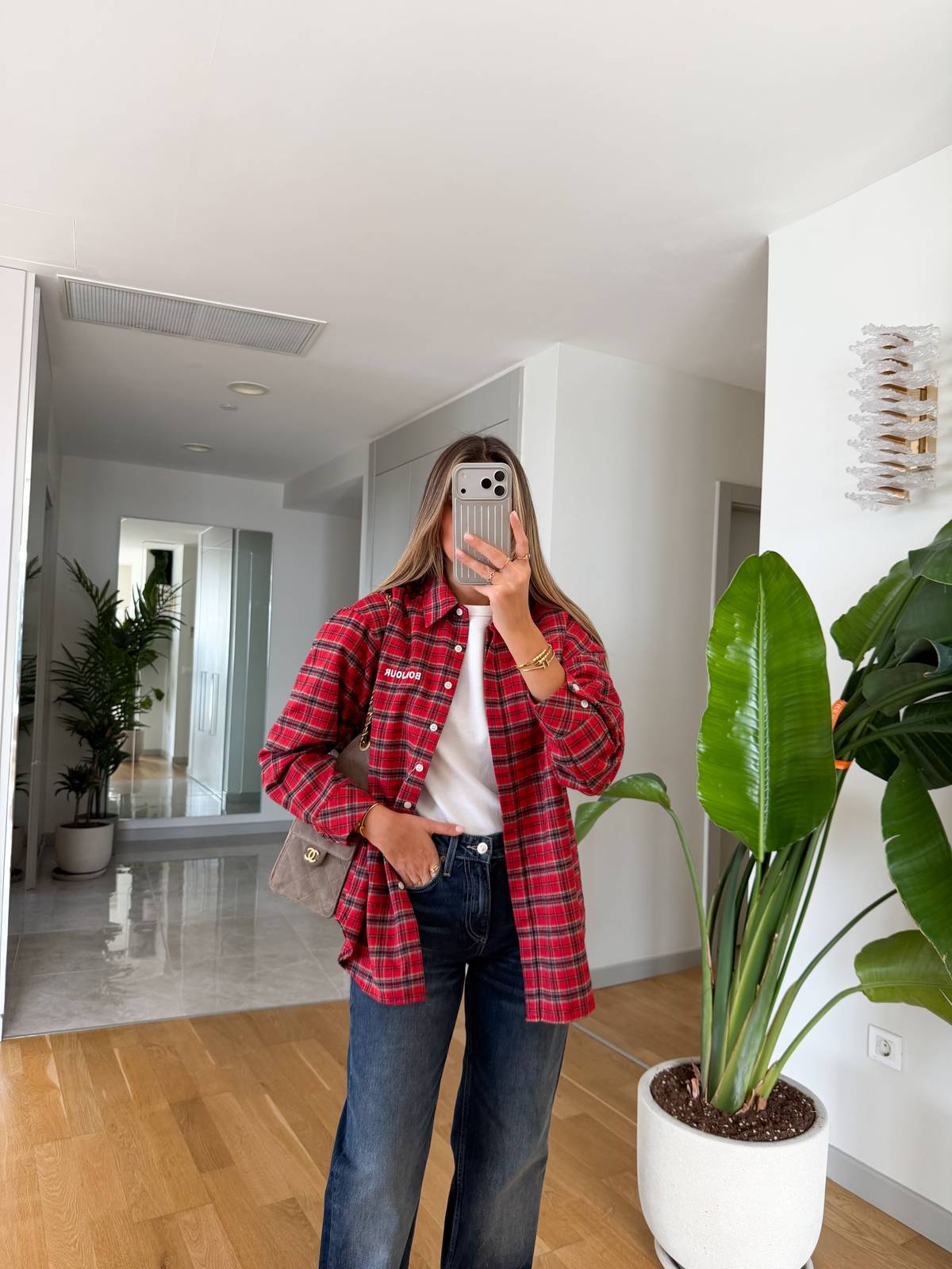 Embroidered Checked Shirt