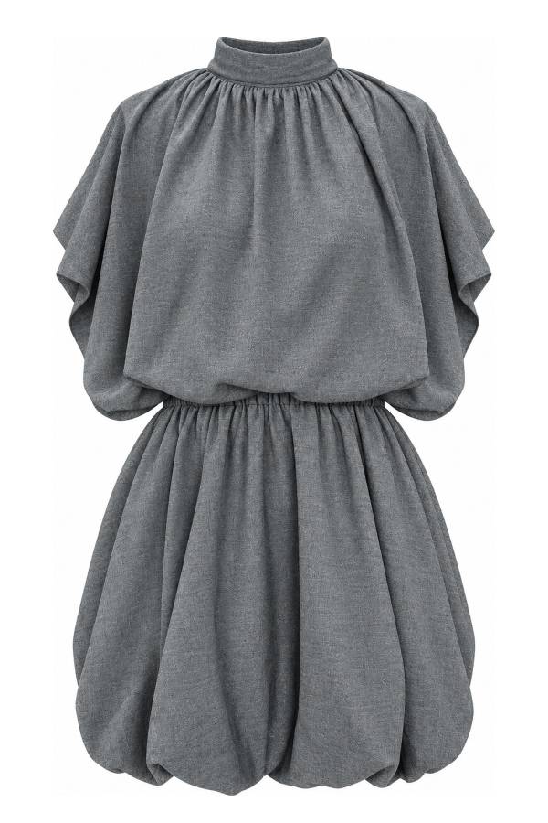Batwing Sleeve Balloon Dress