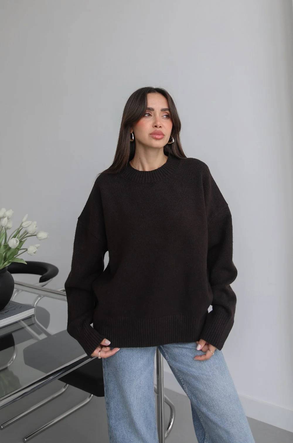 Dark Brown Rare Wool Premium Jumper — photograph 2