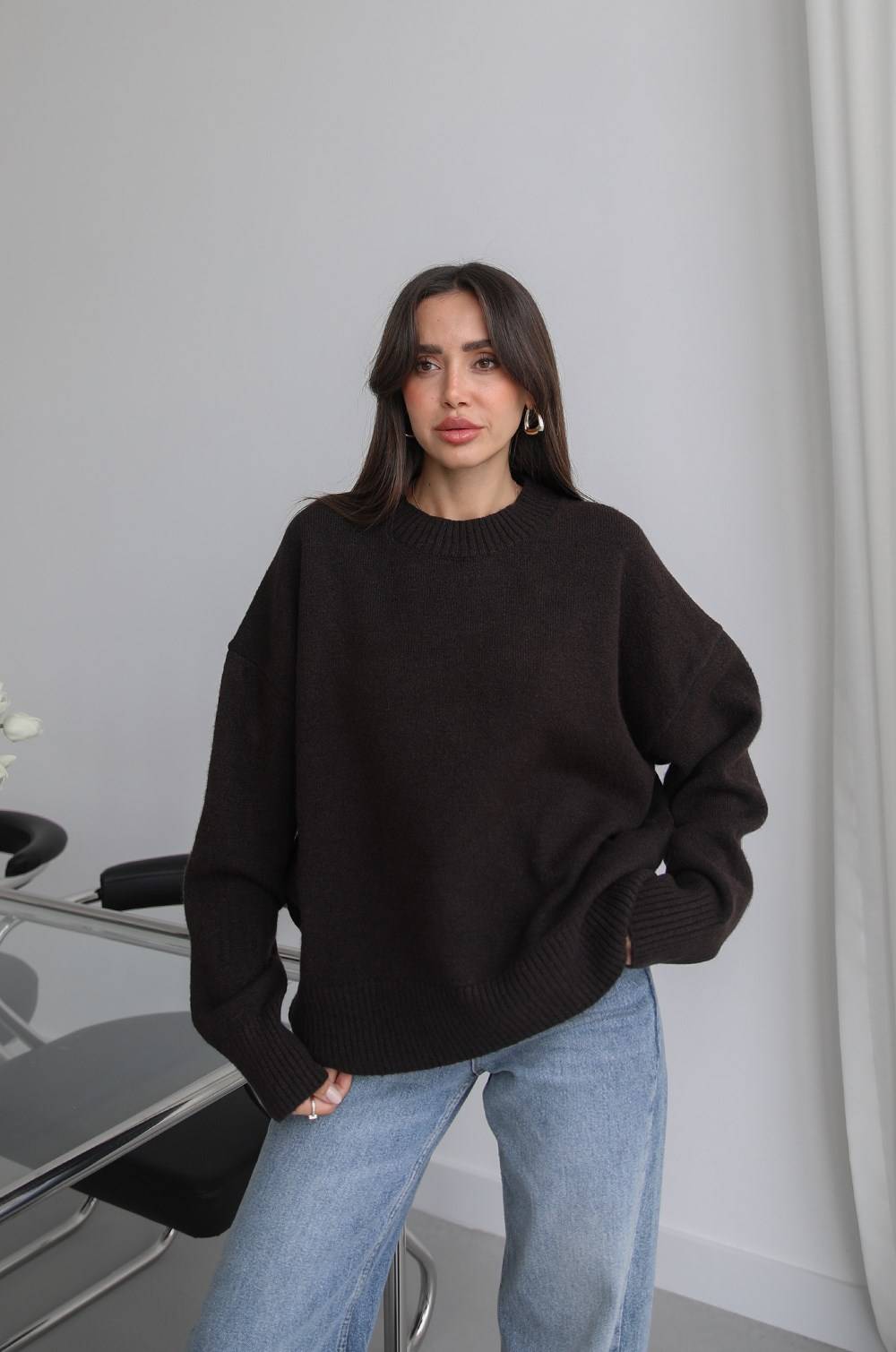 Dark Brown Rare Wool Premium Jumper — photograph 3