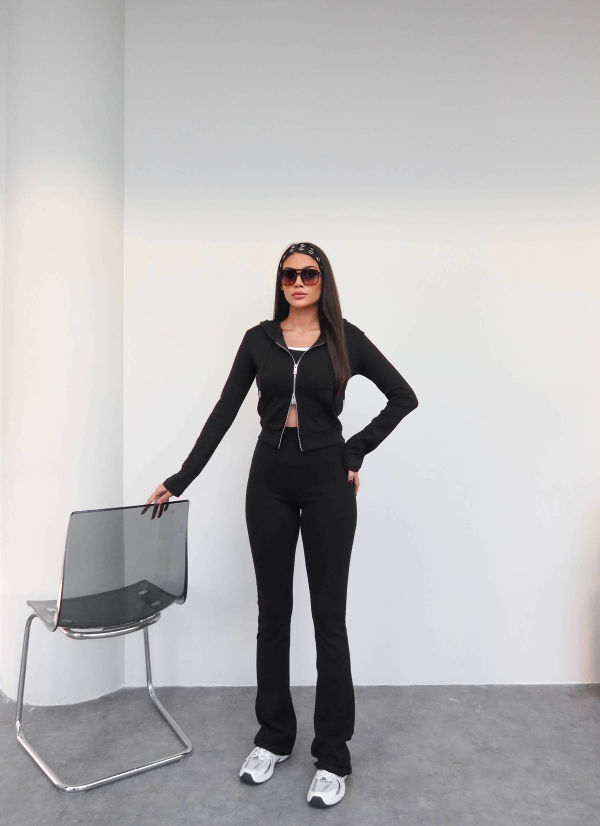Trim Jacket Three Piece Set