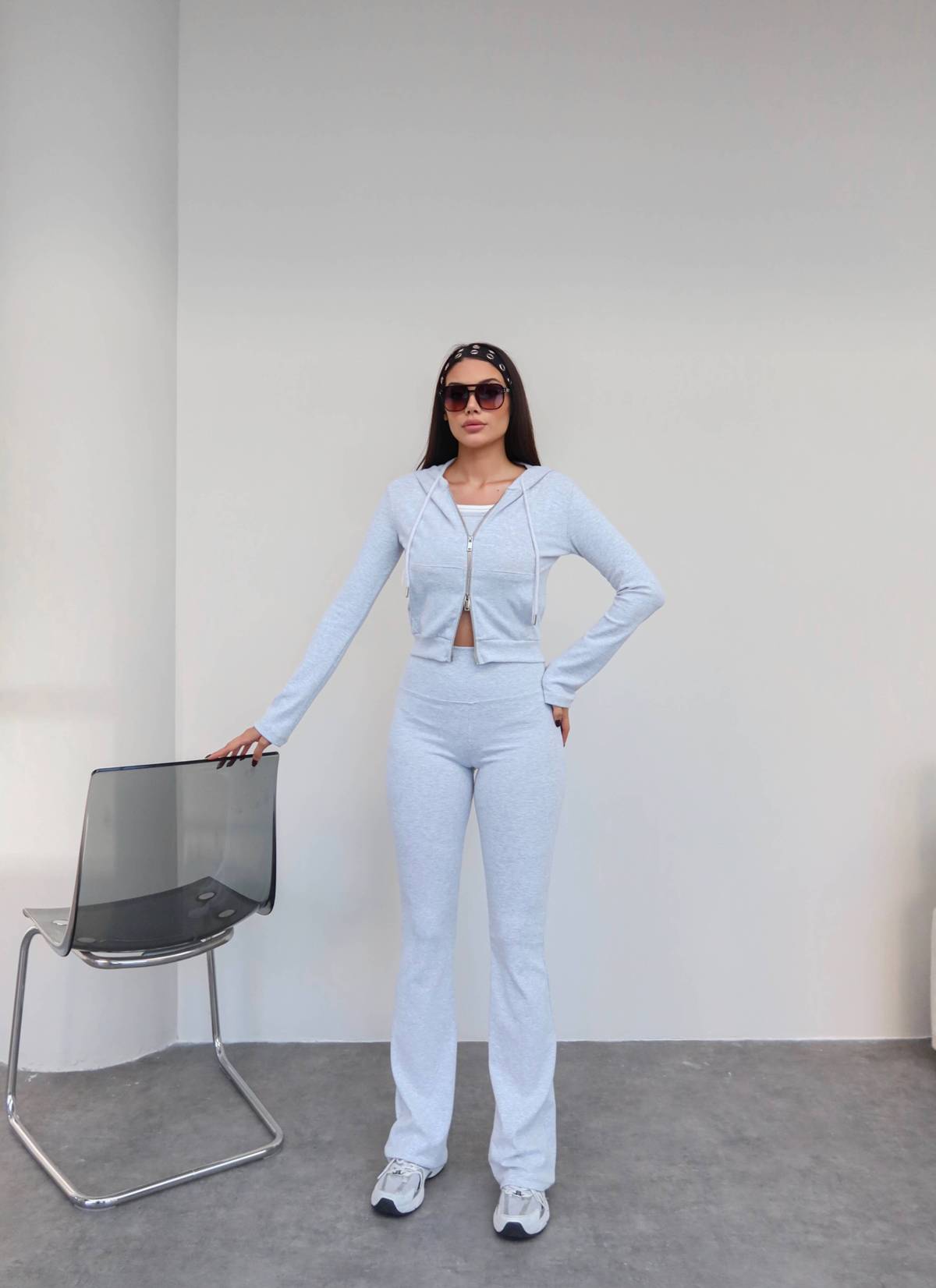 Trim Jacket Three Piece Set