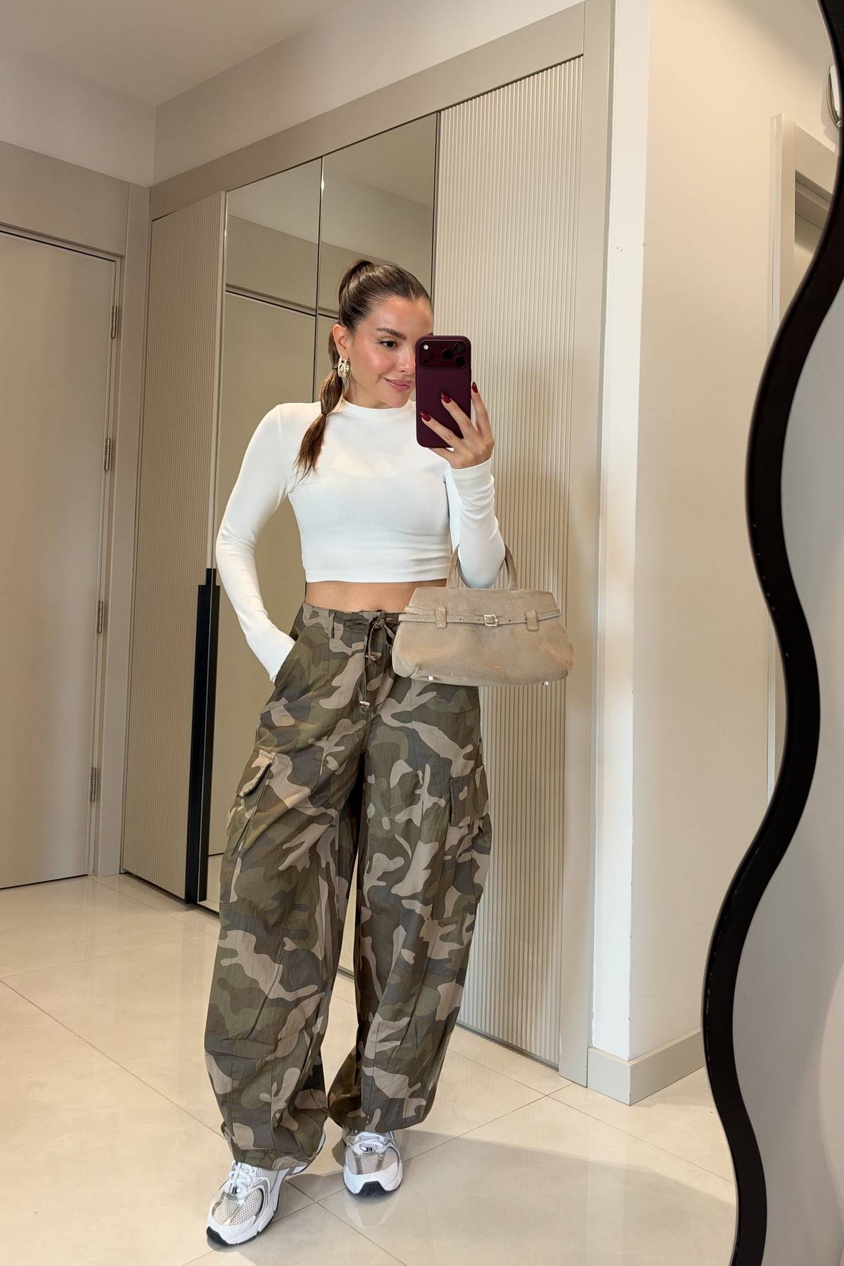 Deisre Camouflage Print Cargo Trousers