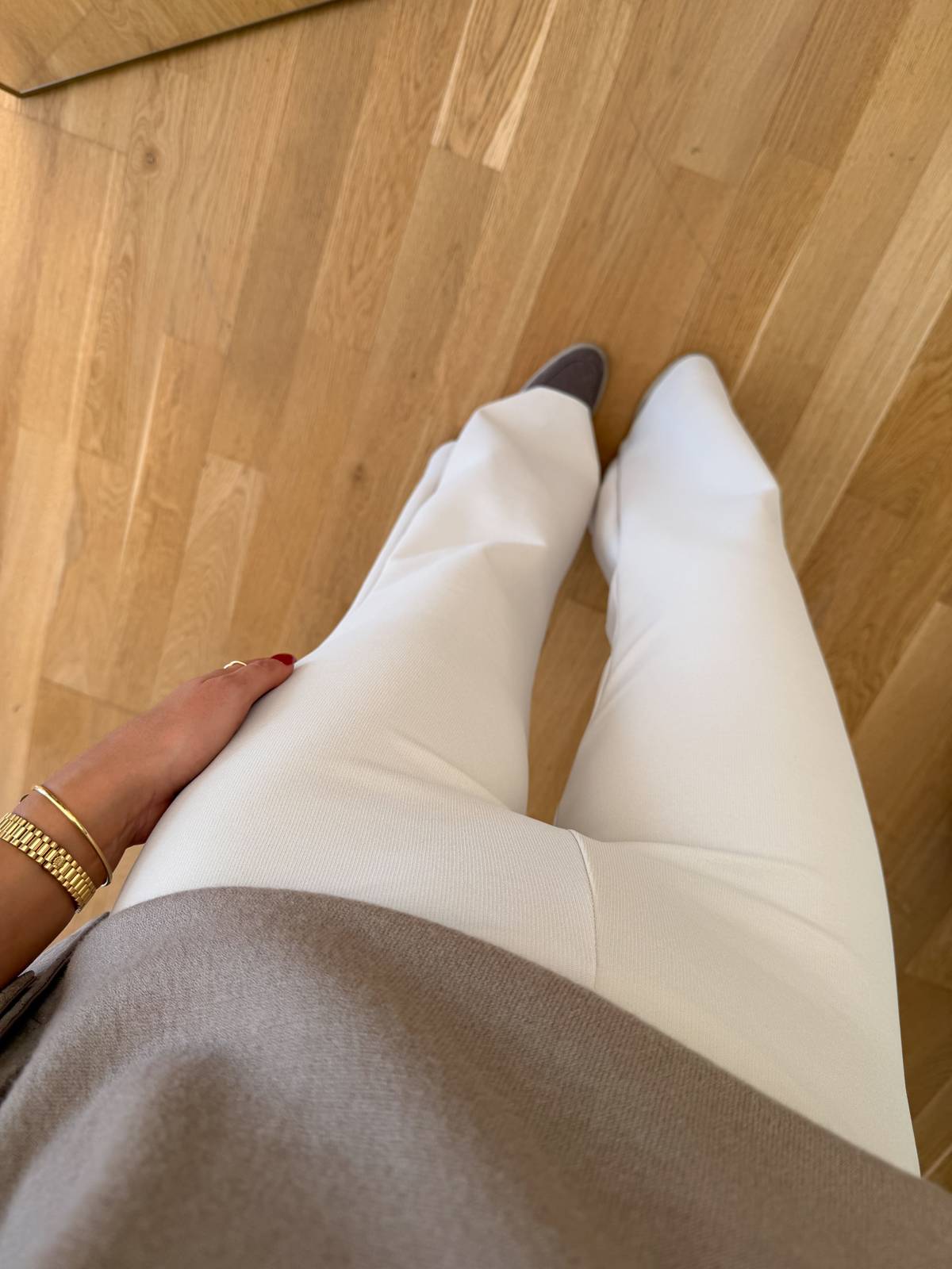 Elastik Flare Trousers Ecru — photograph 3