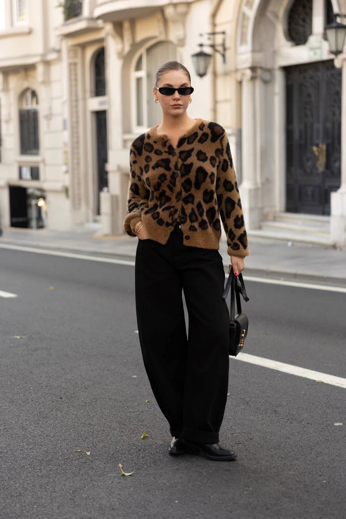 Leopard Print Soft Texture Cardigan — photograph 4