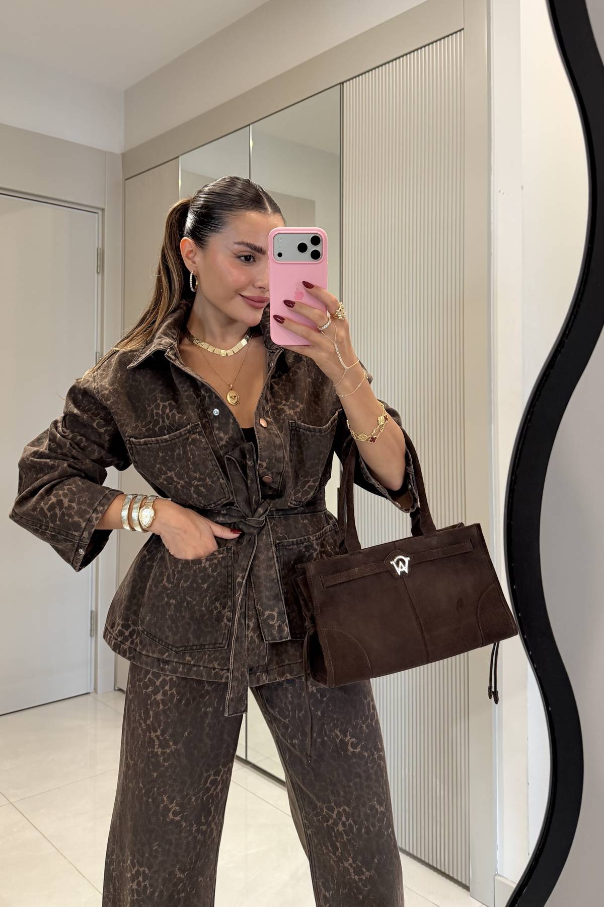 Keona Leopard Print Belted Jacket
