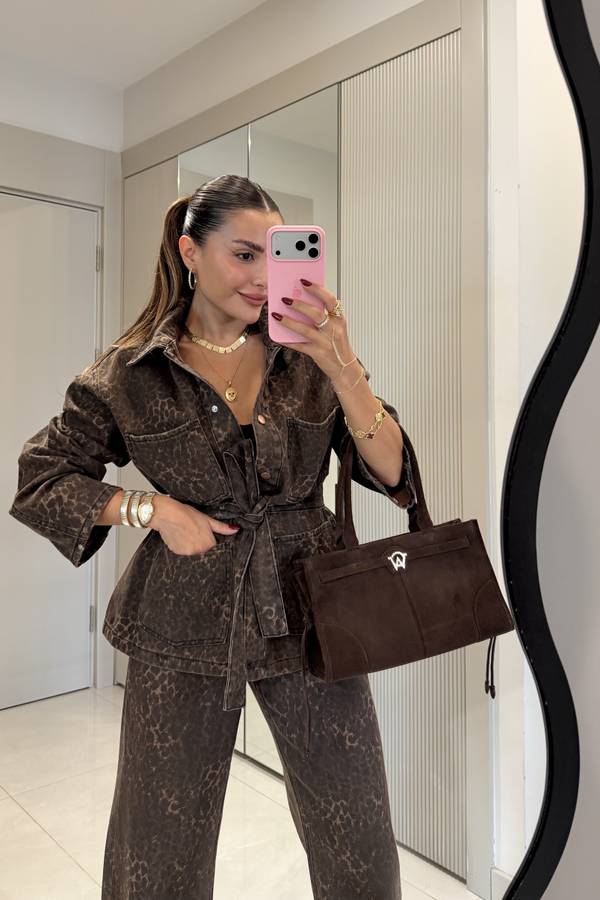 Keona Leopard Print Belted Jacket