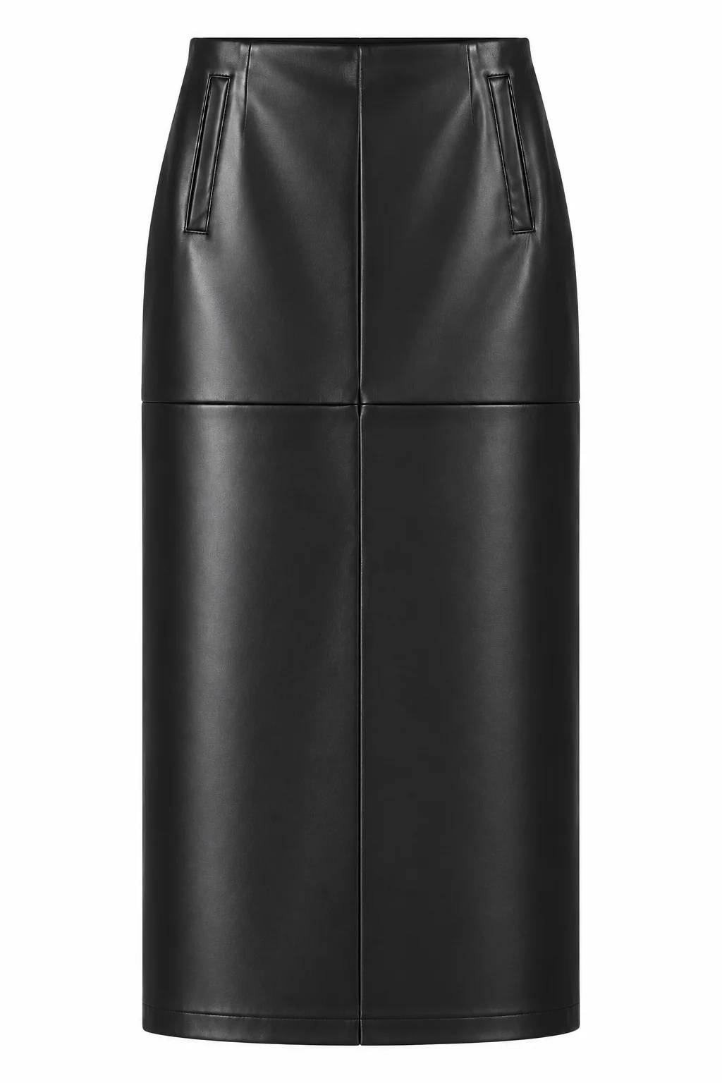 Leather Pencil Midi Skirt — photograph 2