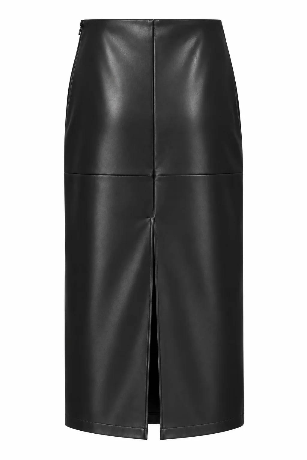 Leather Pencil Midi Skirt — photograph 3