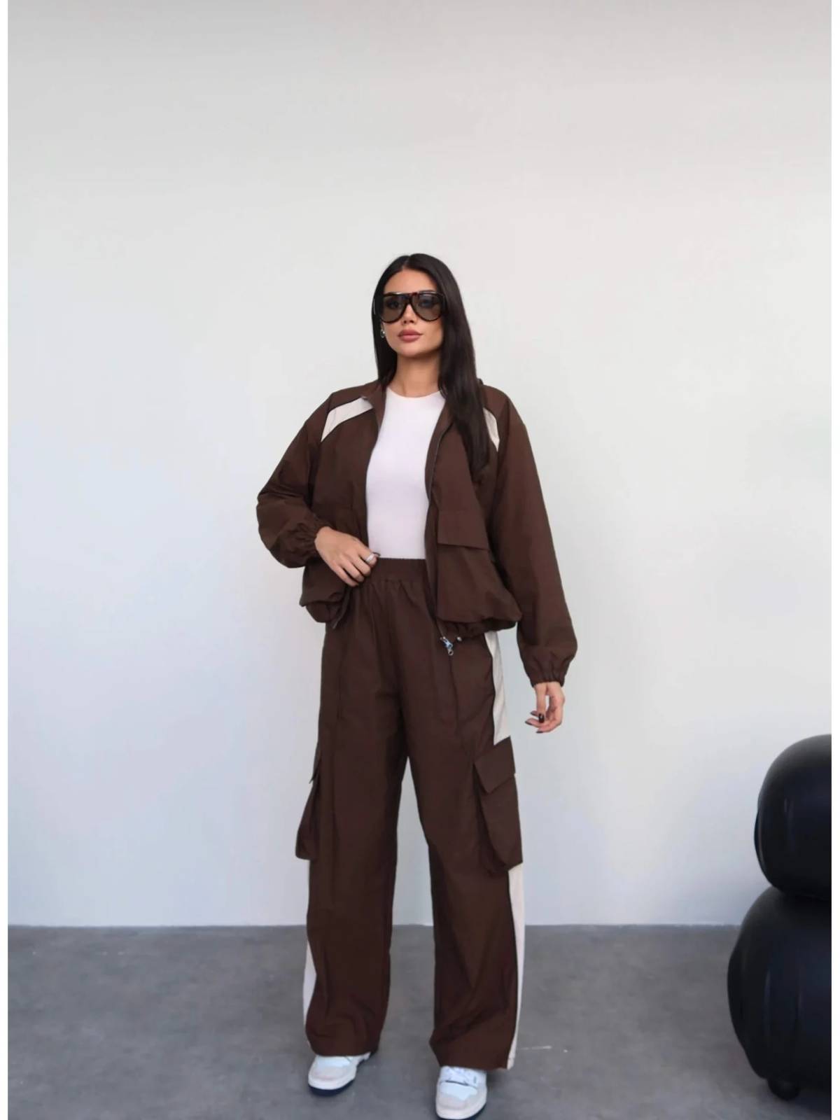 Hooded Parachute Tracksuit Set