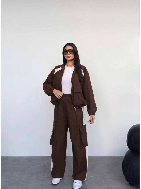 Hooded Parachute Tracksuit Set