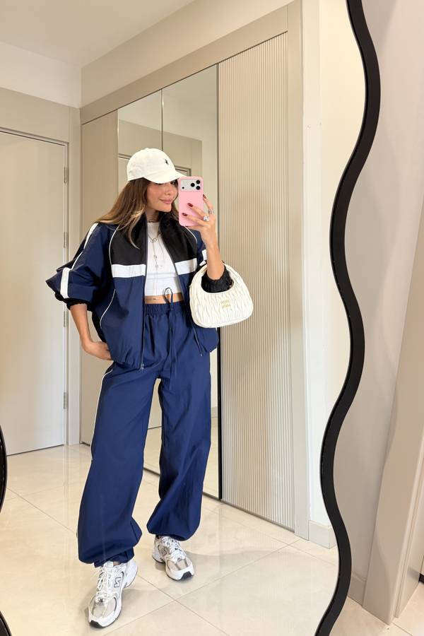 Bianca Navy Kontrast Ombre Parachute Set
