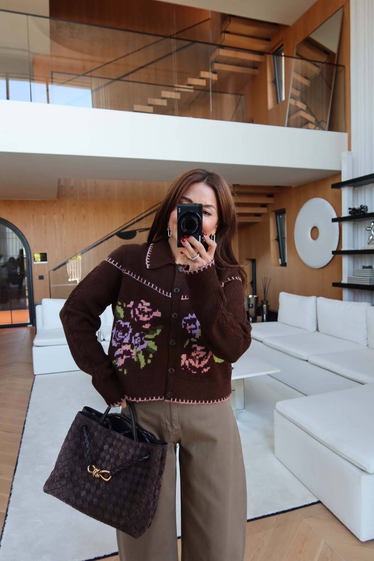 Front Embroidered Cardigan
