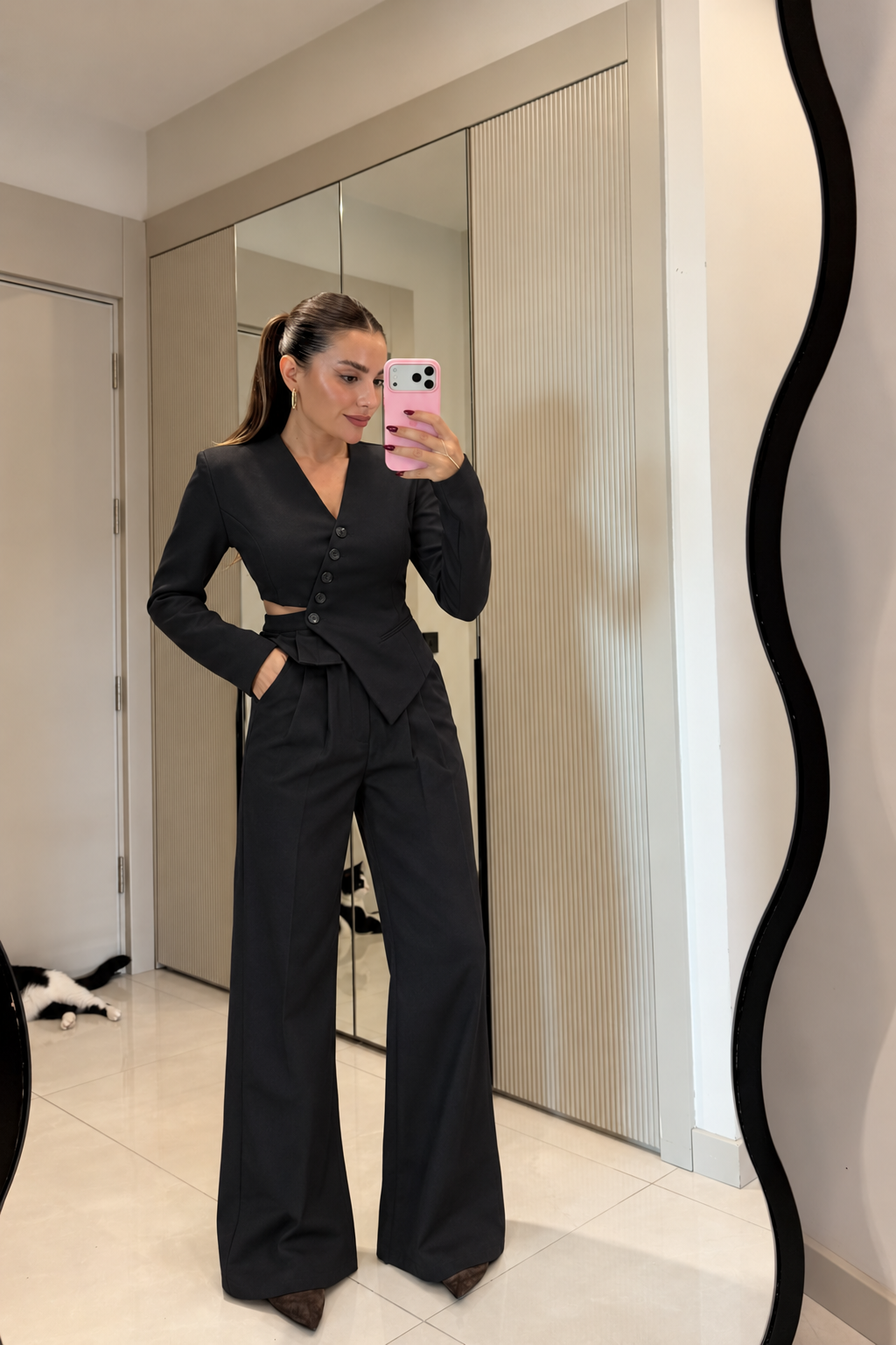 Sottea Padded Shoulder Pleat Detail Set