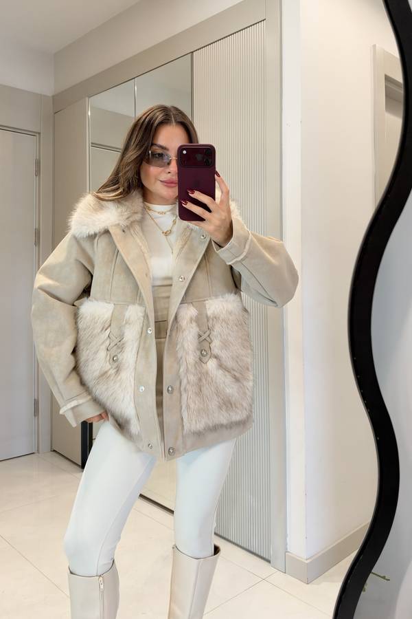 Braga Fur Detail Premium Luxury Coat