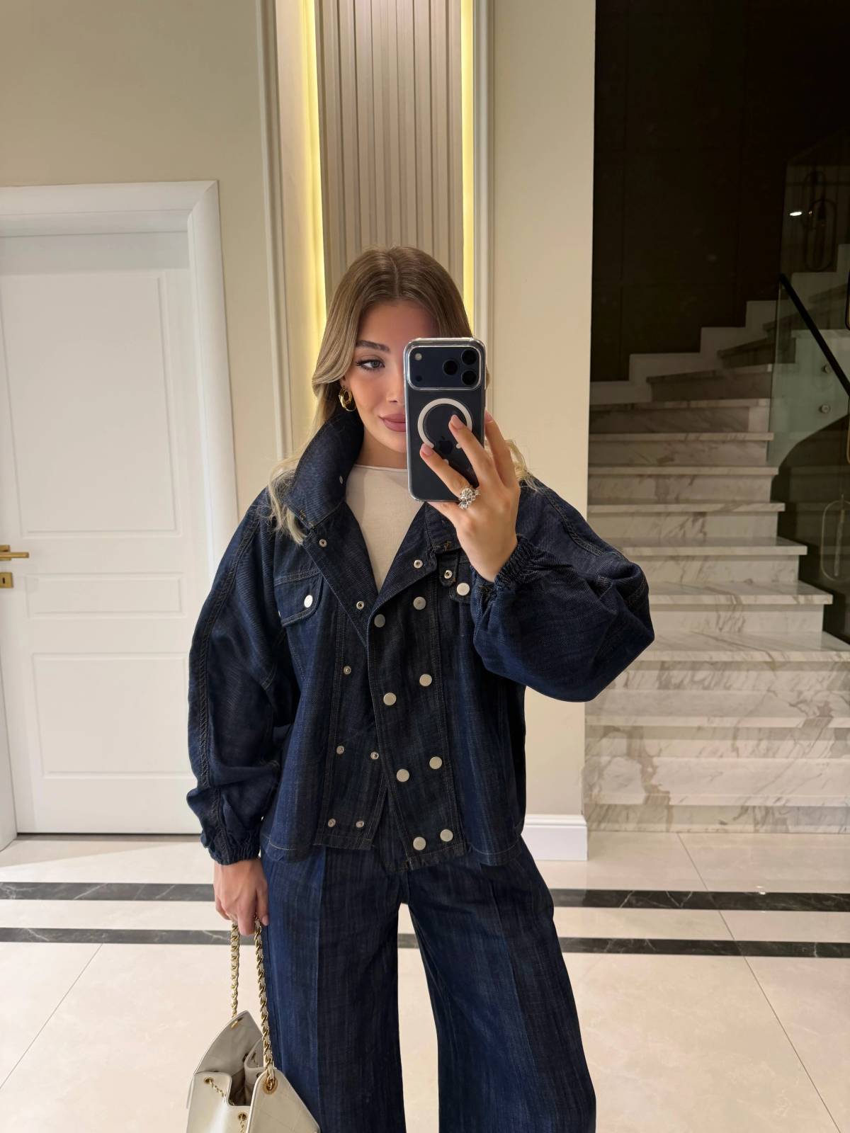 Batwing Sleeve Denim Set — photograph 2