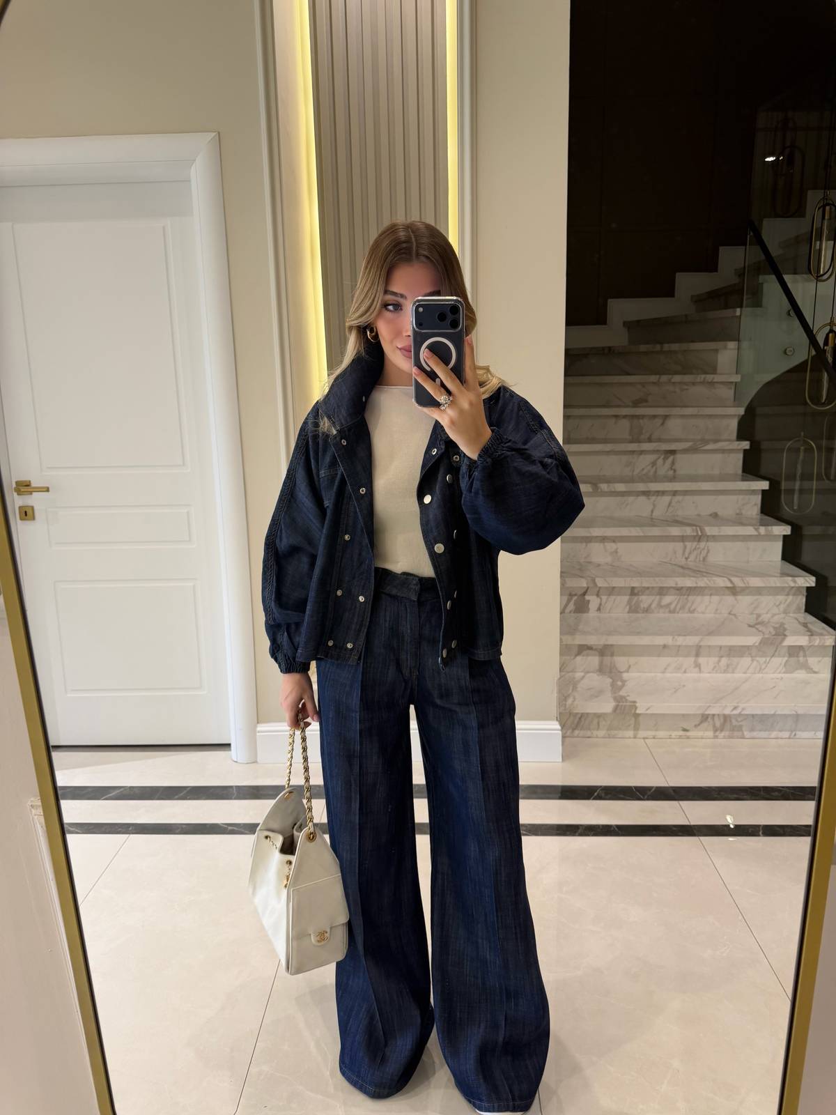 Batwing Sleeve Denim Set — photograph 4