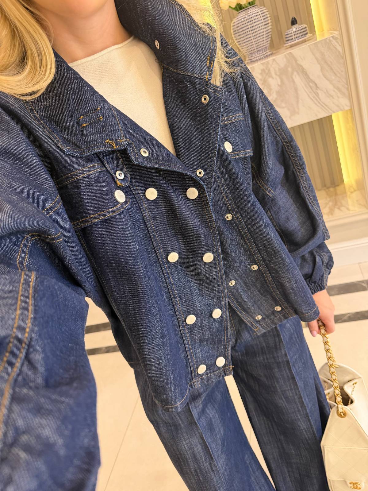 Batwing Sleeve Denim Set — photograph 5