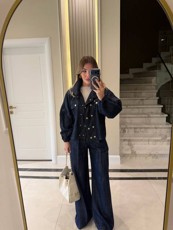 Batwing Sleeve Denim Set