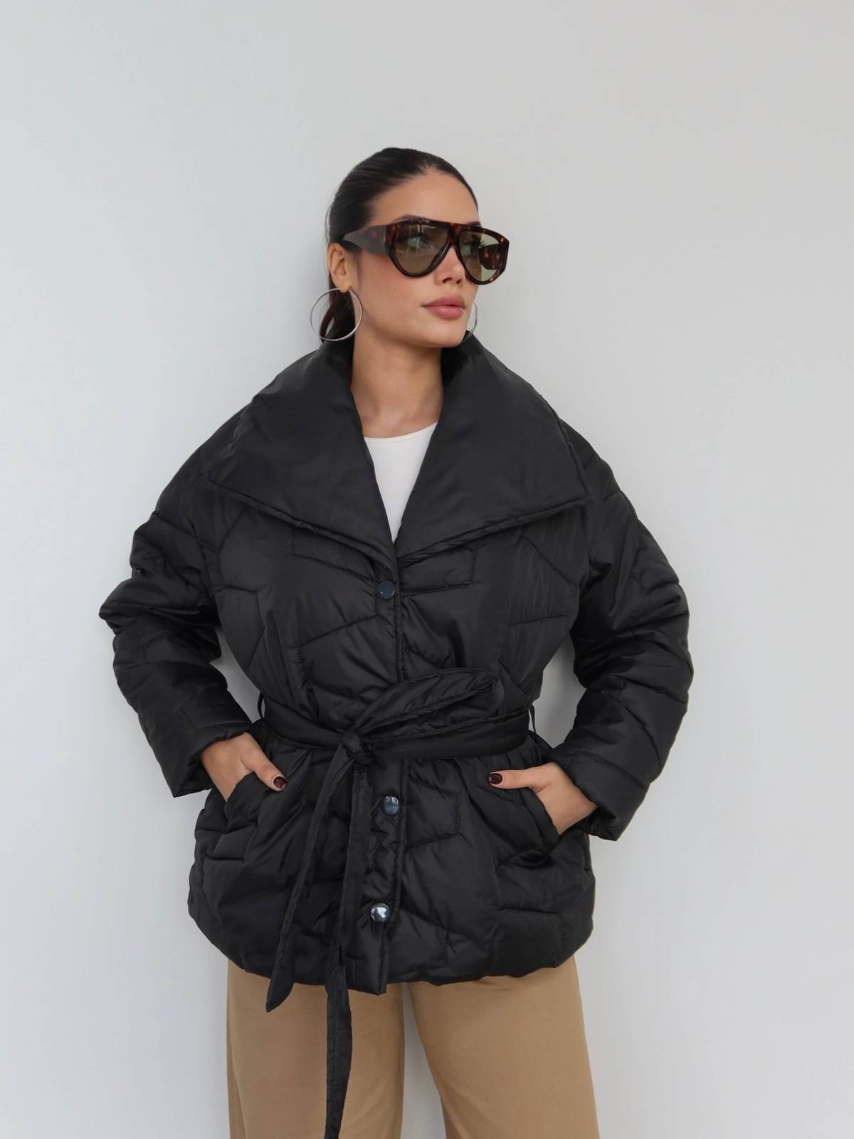 Belted Quilted Puffer Coat