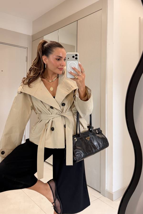 Saphira Belted Short Trench Coat