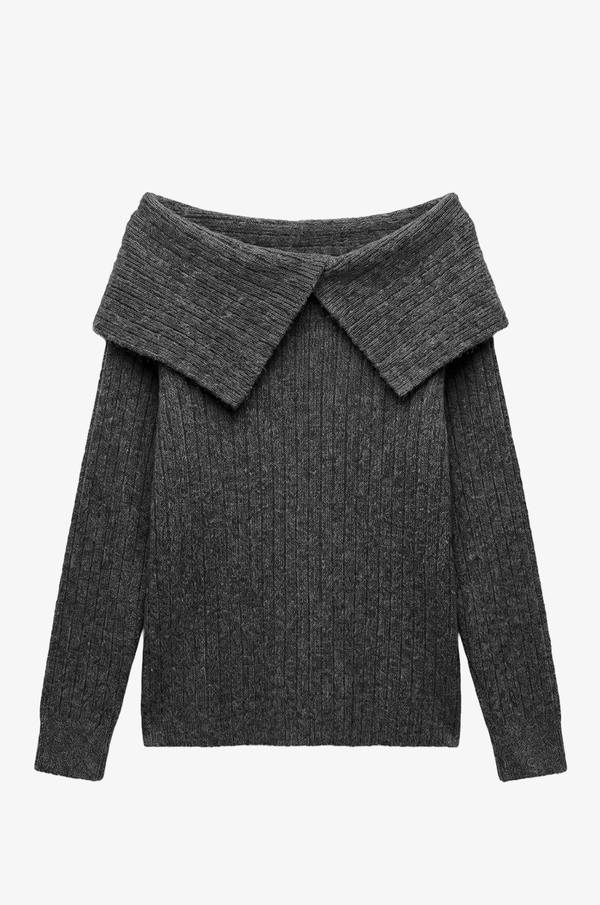 Slit Off Shoulder Jumper