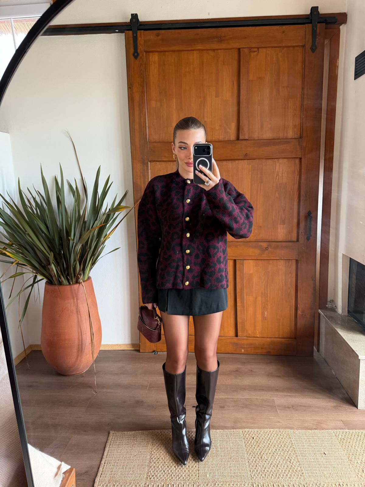 Leopard Print Button Cardigan — photograph 4