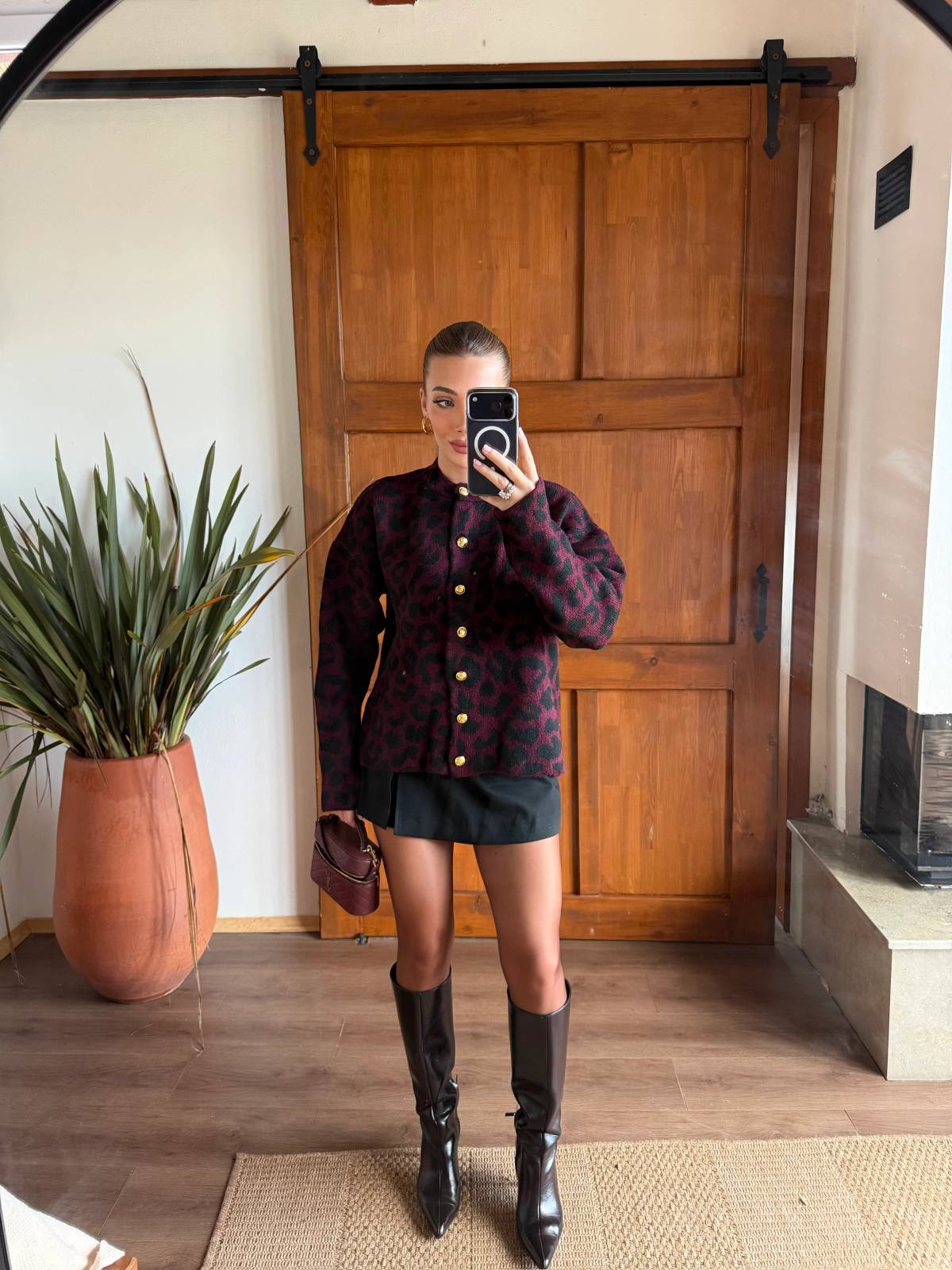 Leopard Print Button Cardigan — photograph 1
