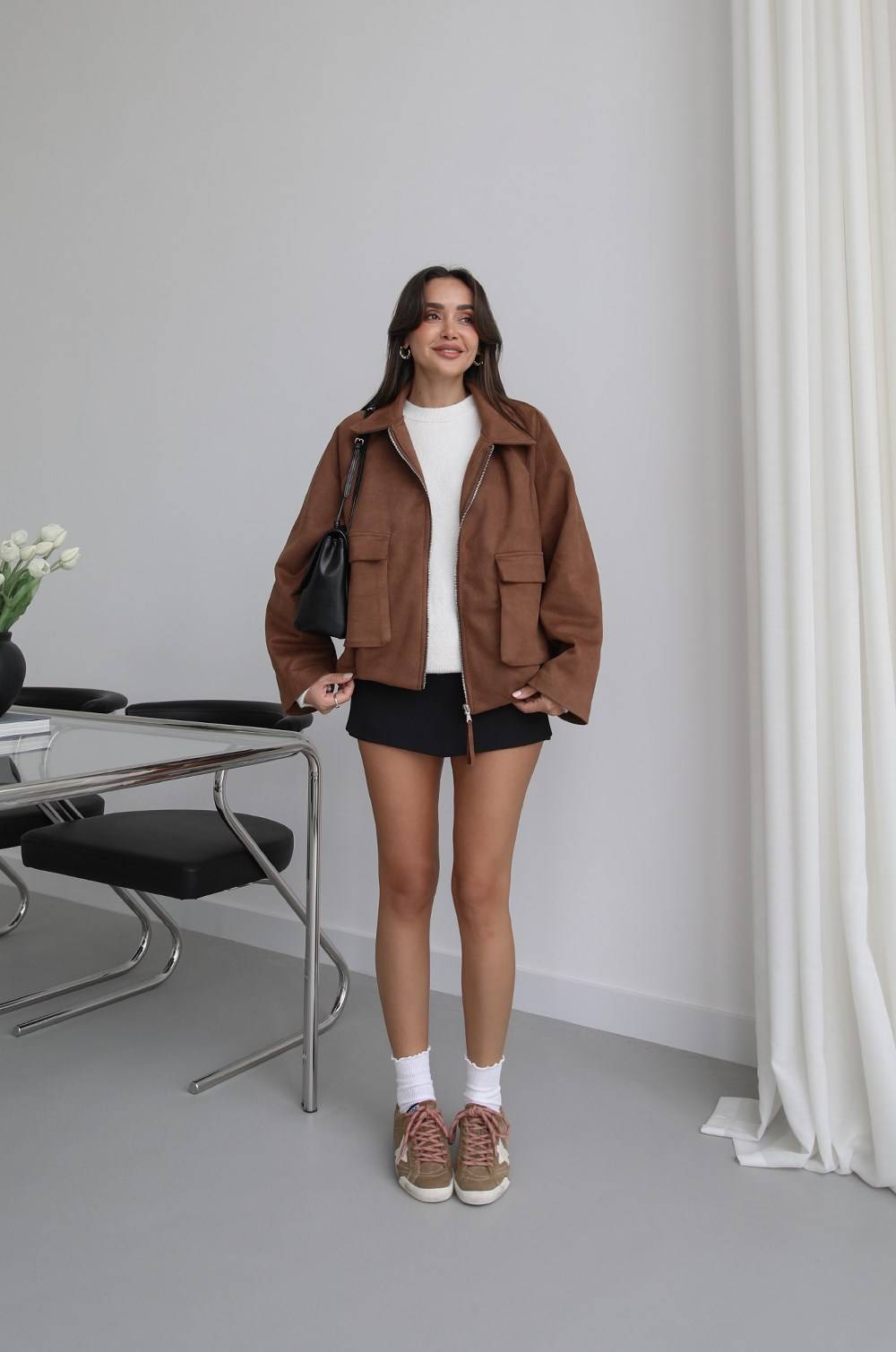 Patch Pocket Suede Bomber Jacket — photograph 2