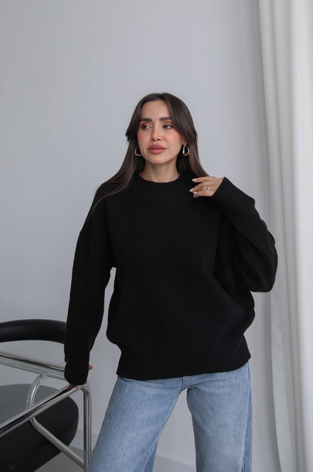 Black Rare Wool Premium Jumper — photograph 2