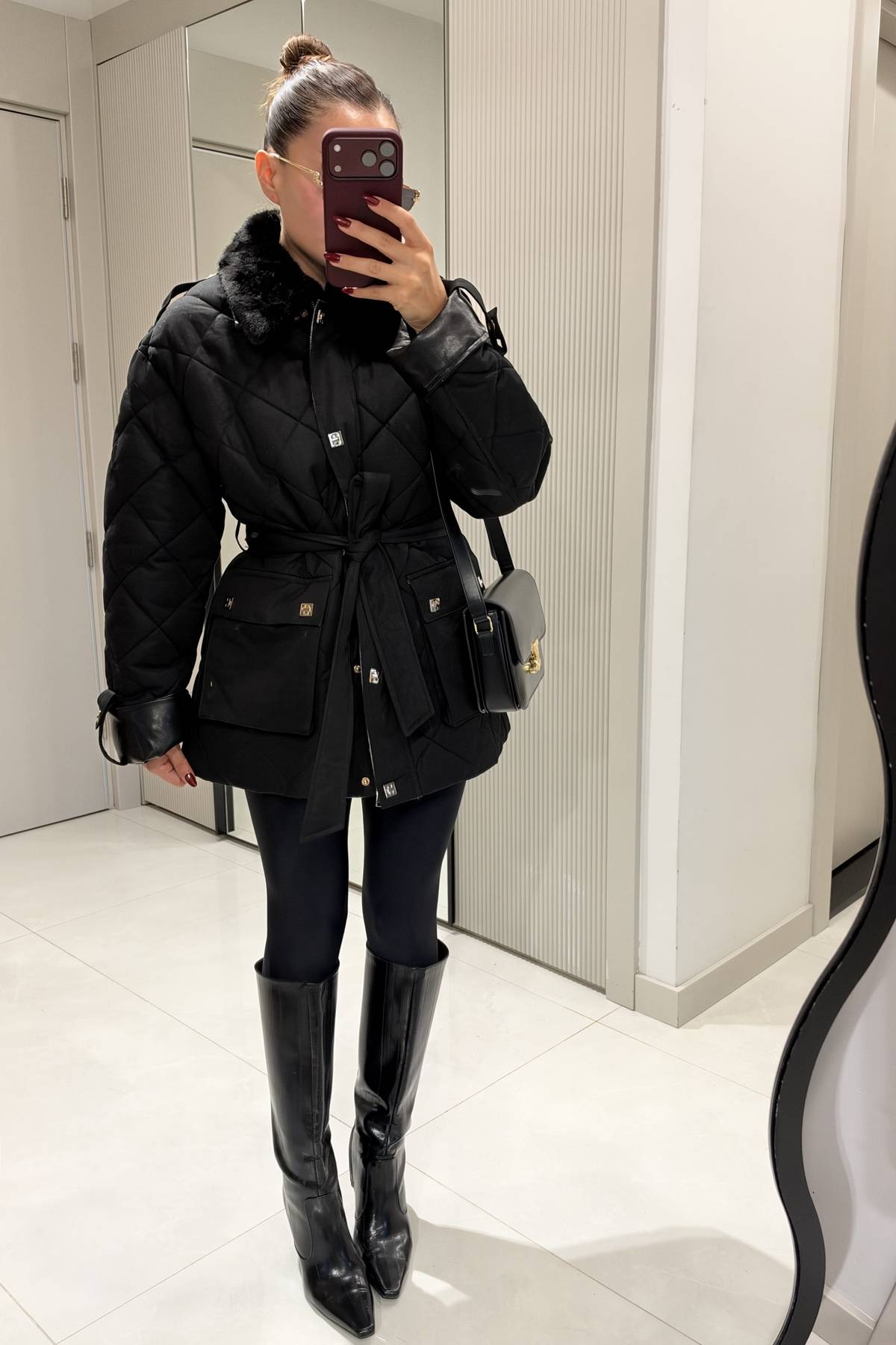 Mayra Quilted Belted Premium Coat — photograph 2