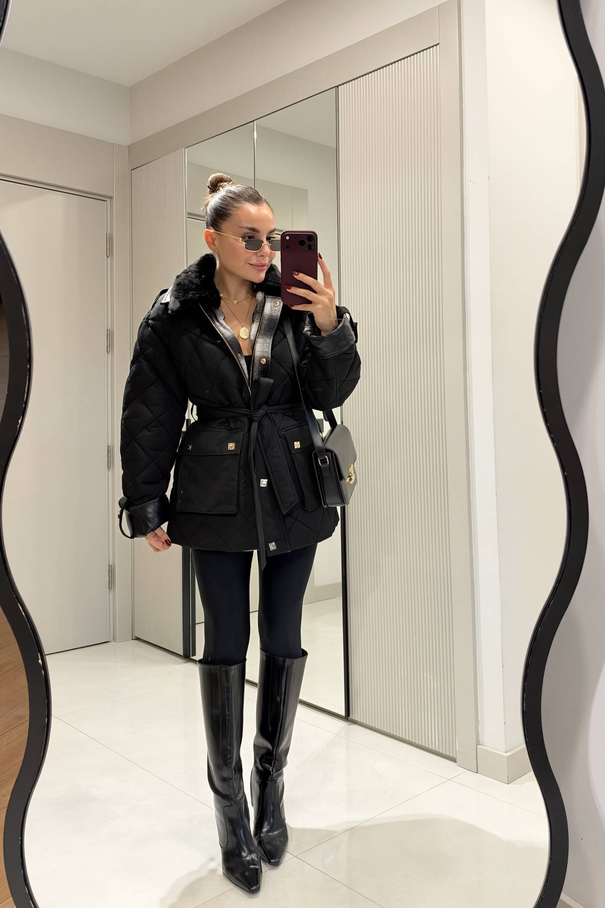 Mayra Quilted Belted Premium Coat — photograph 4