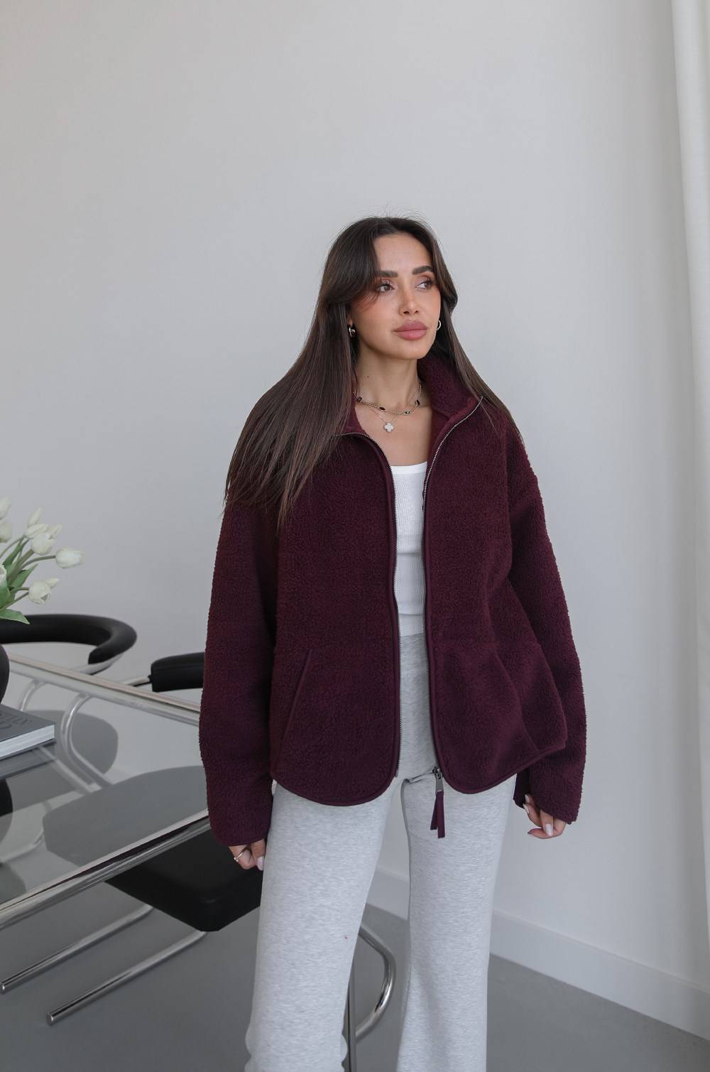 Plum Zip Polar Jacket — photograph 2