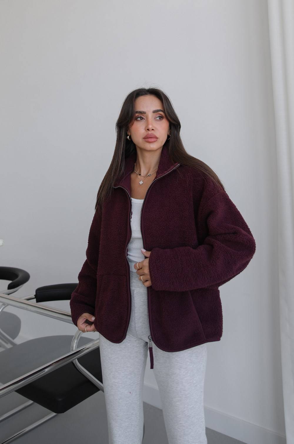 Plum Zip Polar Jacket — photograph 3