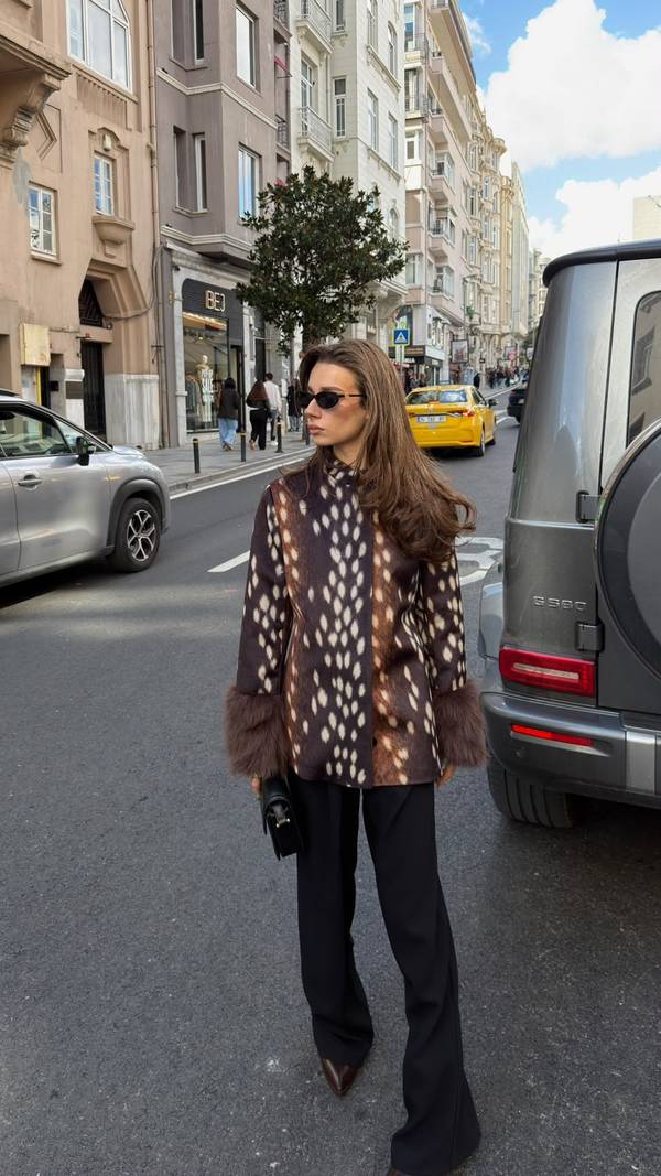 Fur Trim Leopard Print Jacket