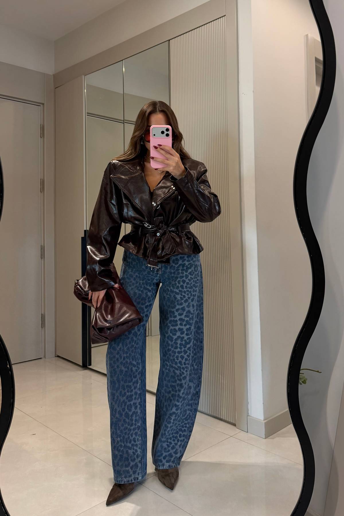 Dany Leopard Print Barrel Jeans