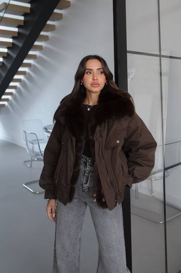 Jota Elasticated Waist Fur Trimmed Coat