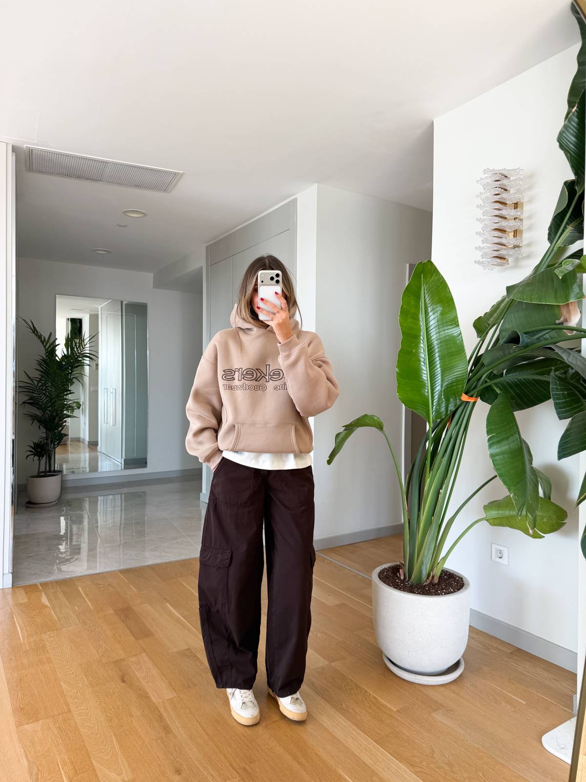 Drawstring Waist Cargo Pocket Trousers
