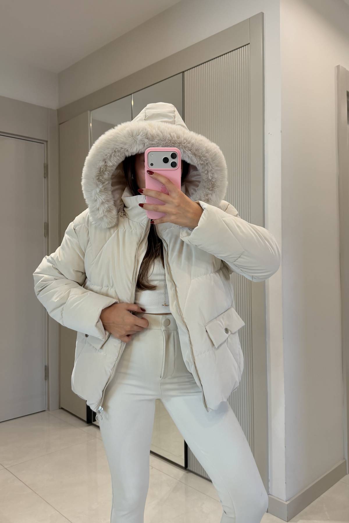 Angely Hooded Premium Puffer Coat — photograph 2