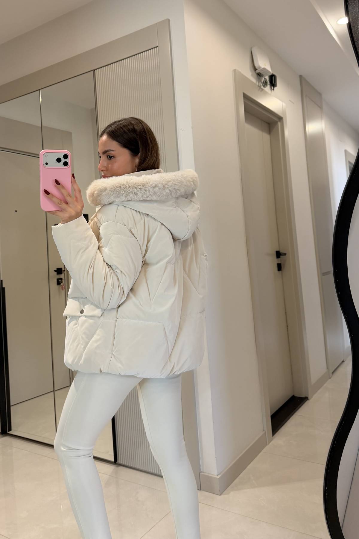 Angely Hooded Premium Puffer Coat — photograph 3