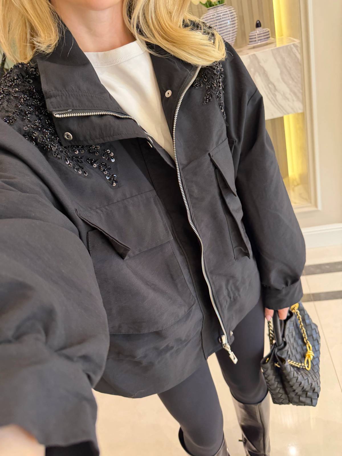 High Neck Embroidered Jacket — photograph 3