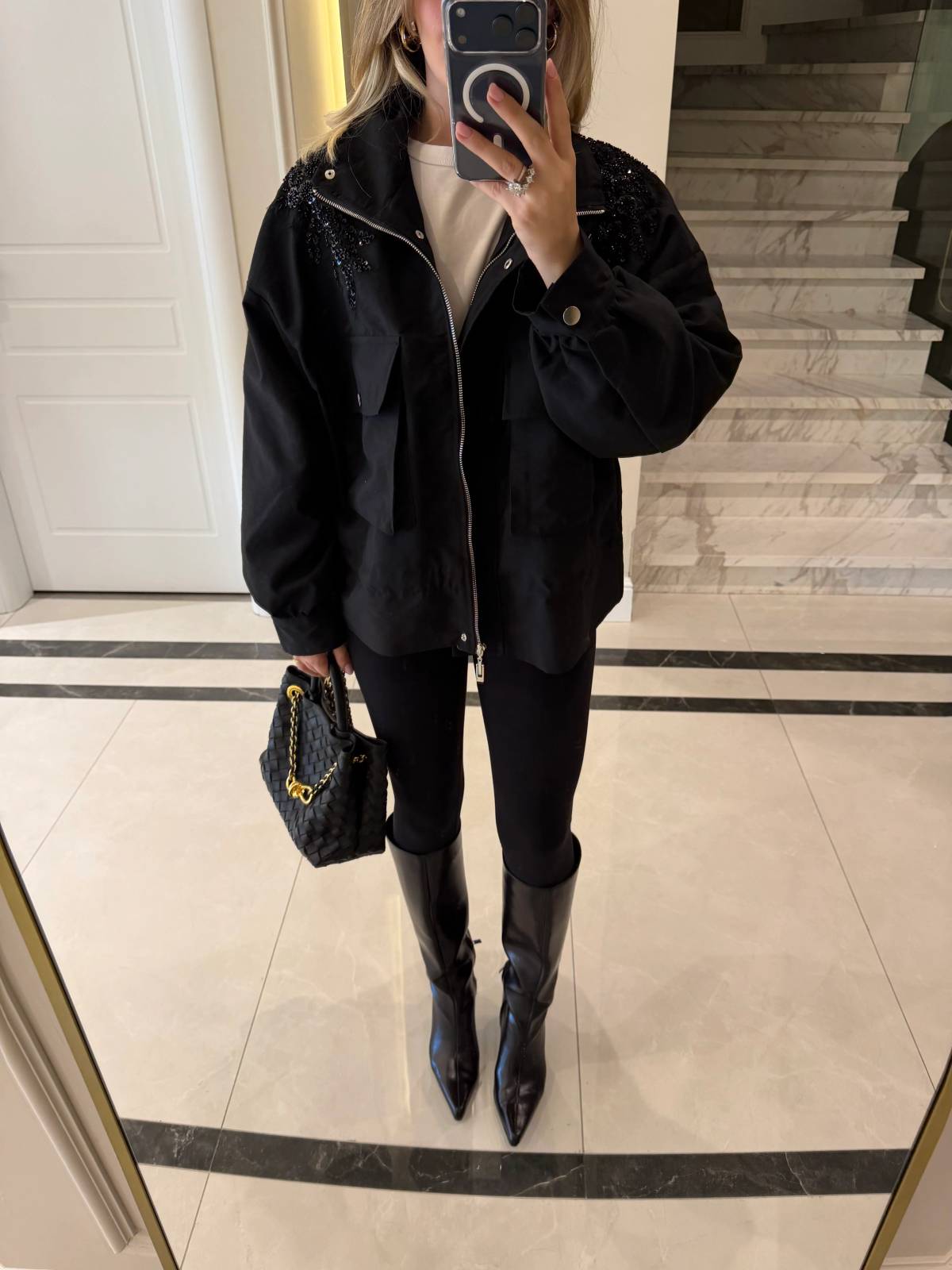 High Neck Embroidered Jacket — photograph 4