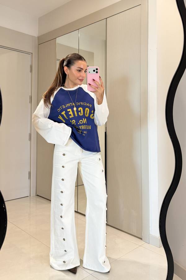 Evelyn Epaulette Palazzo Trousers