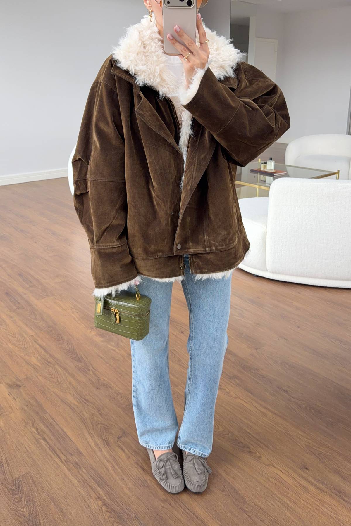 Velvet Fur Detail Coat — photograph 4