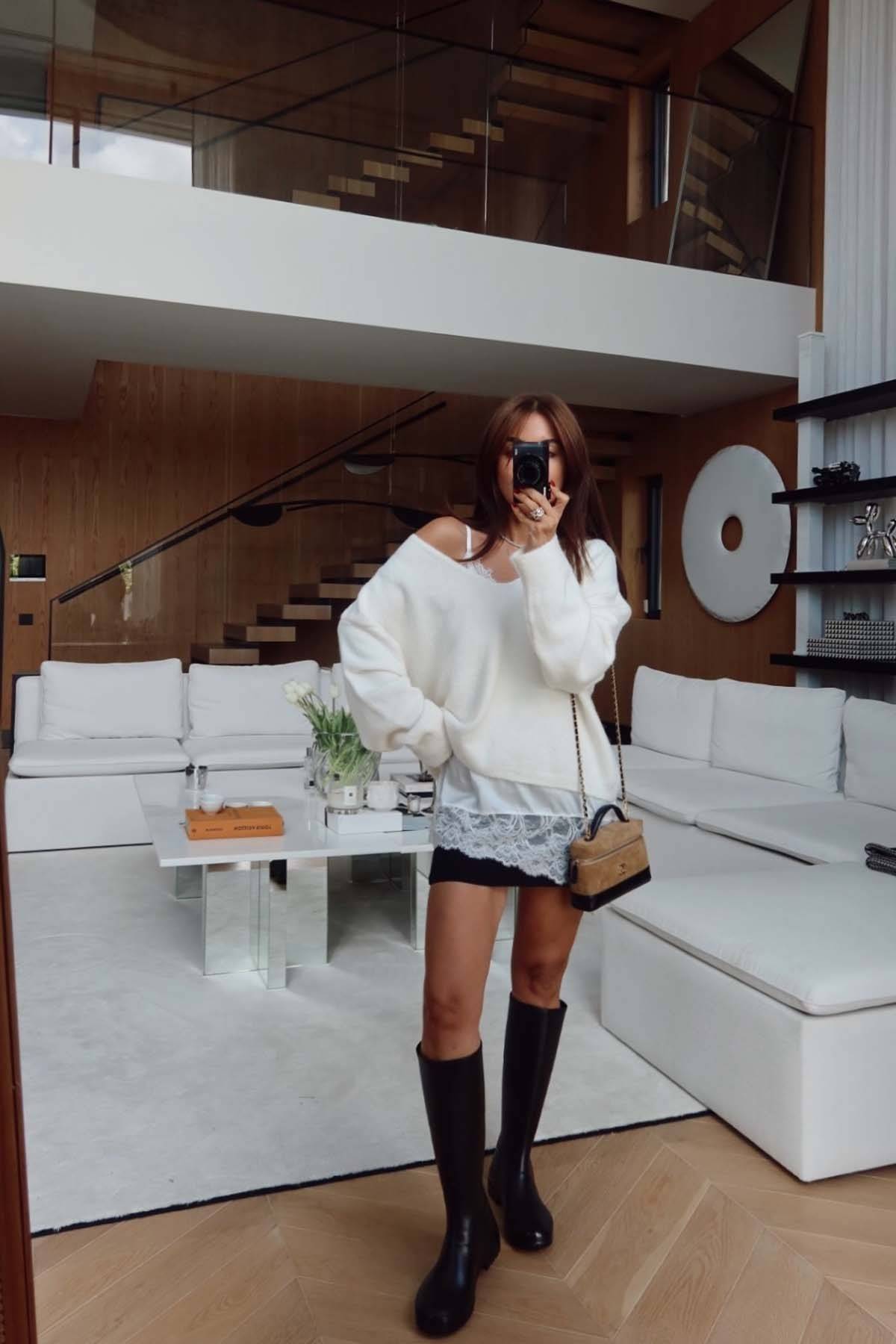 Satin Atletli Jumper Two-Piece Set