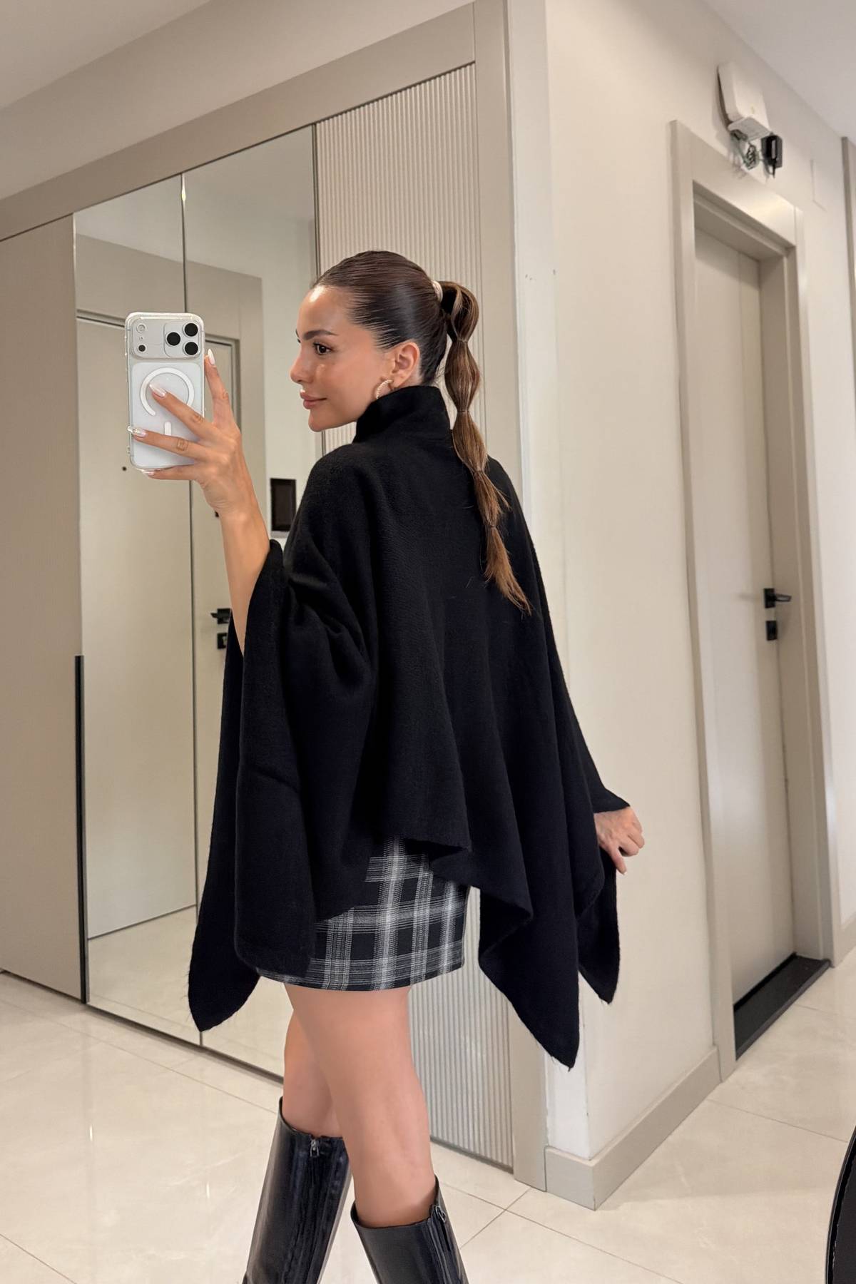 Camilla Asymmetric Turtleneck Poncho — photograph 2