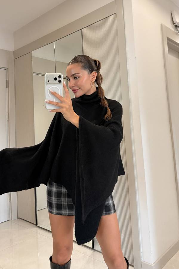 Camilla Asymmetric Turtleneck Poncho
