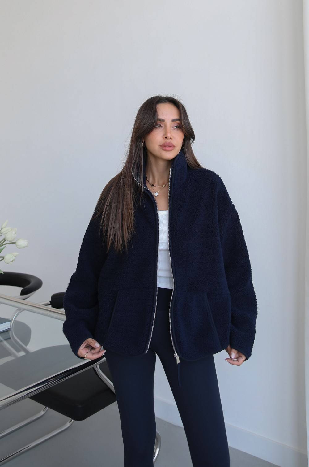 Navy Zip Polar Jacket — photograph 2