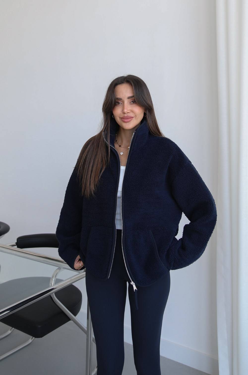 Navy Zip Polar Jacket — photograph 3