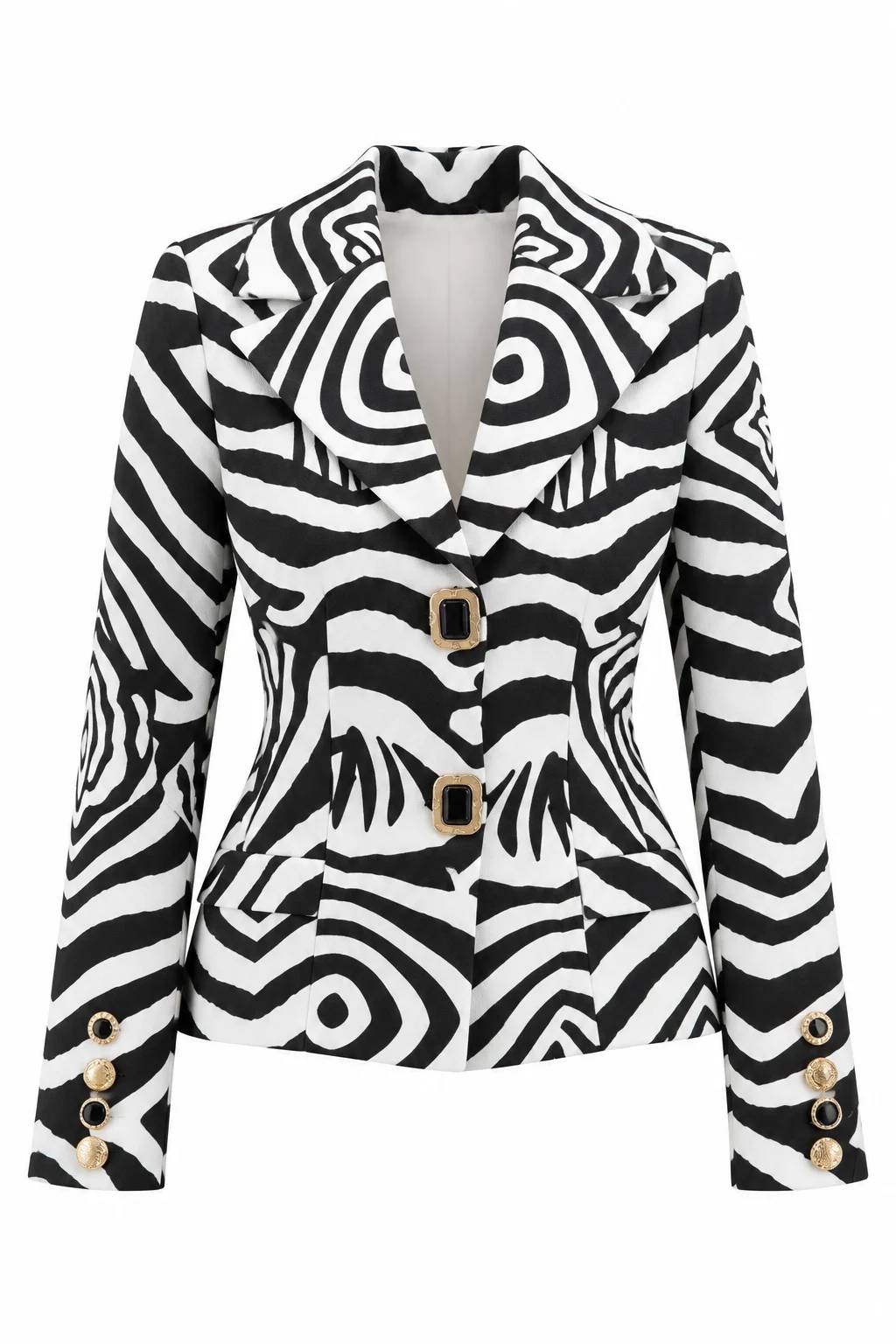 Padded Zebra Print Jacket — photograph 2